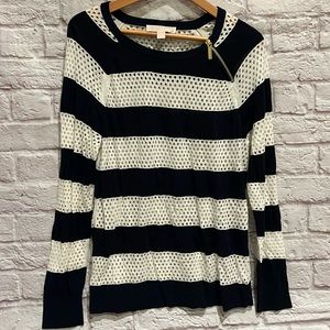 Michael kors navy and cream zipper design sweater